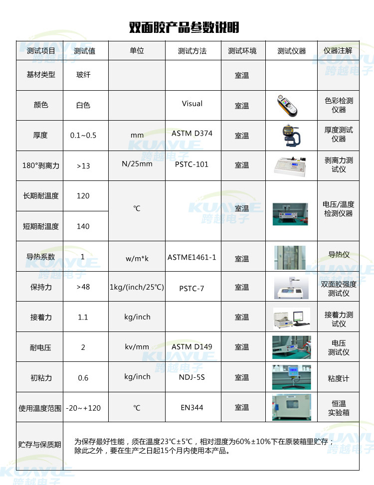 异型导热双面胶参数说明